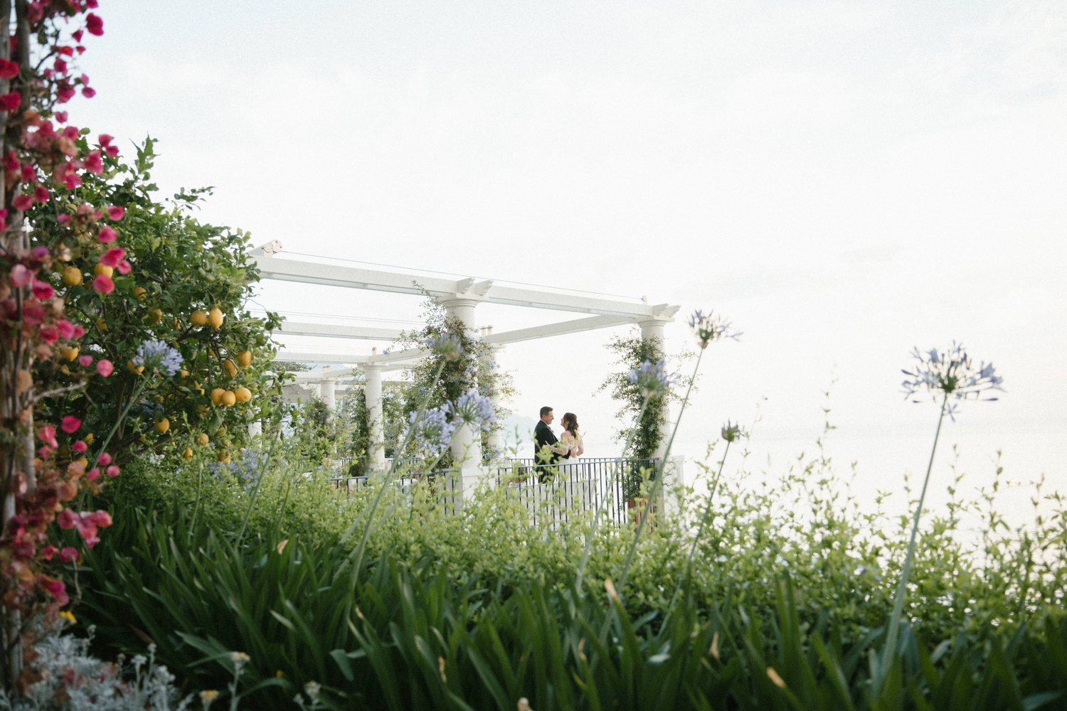 A pergola terrace above the sea