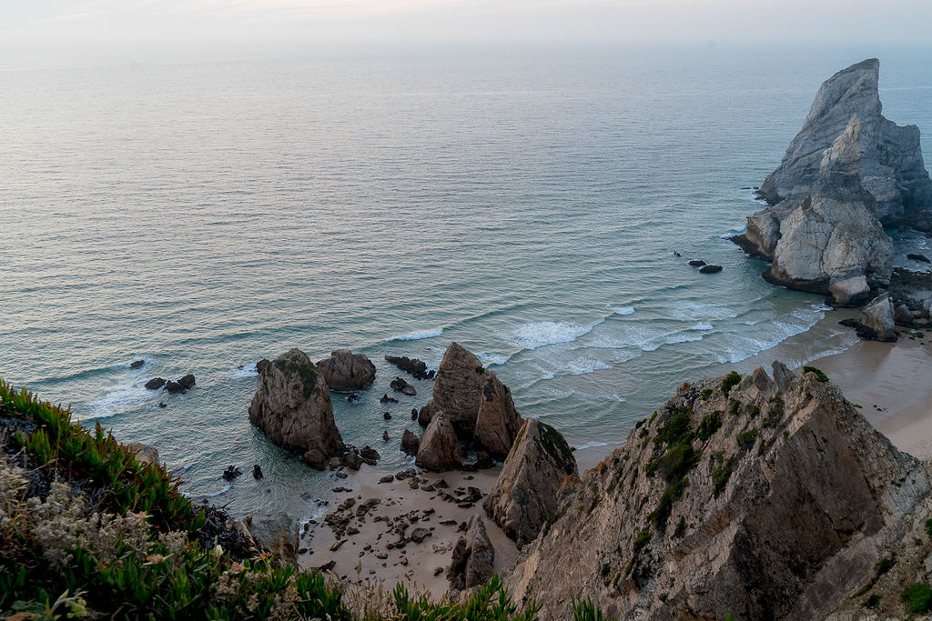The rocky cliffs and Atlantic coast at Cabo da Roca in Sintra, Portugal