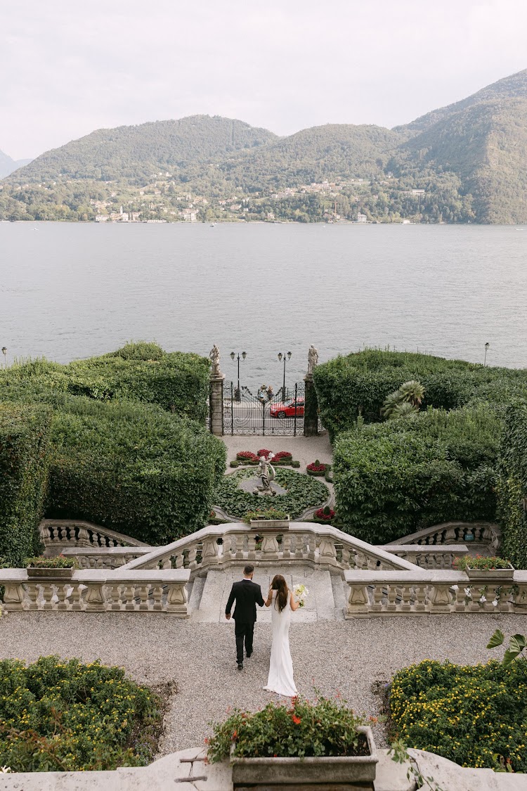 The Italian gardens of Villa Carlotta, running down to the lake