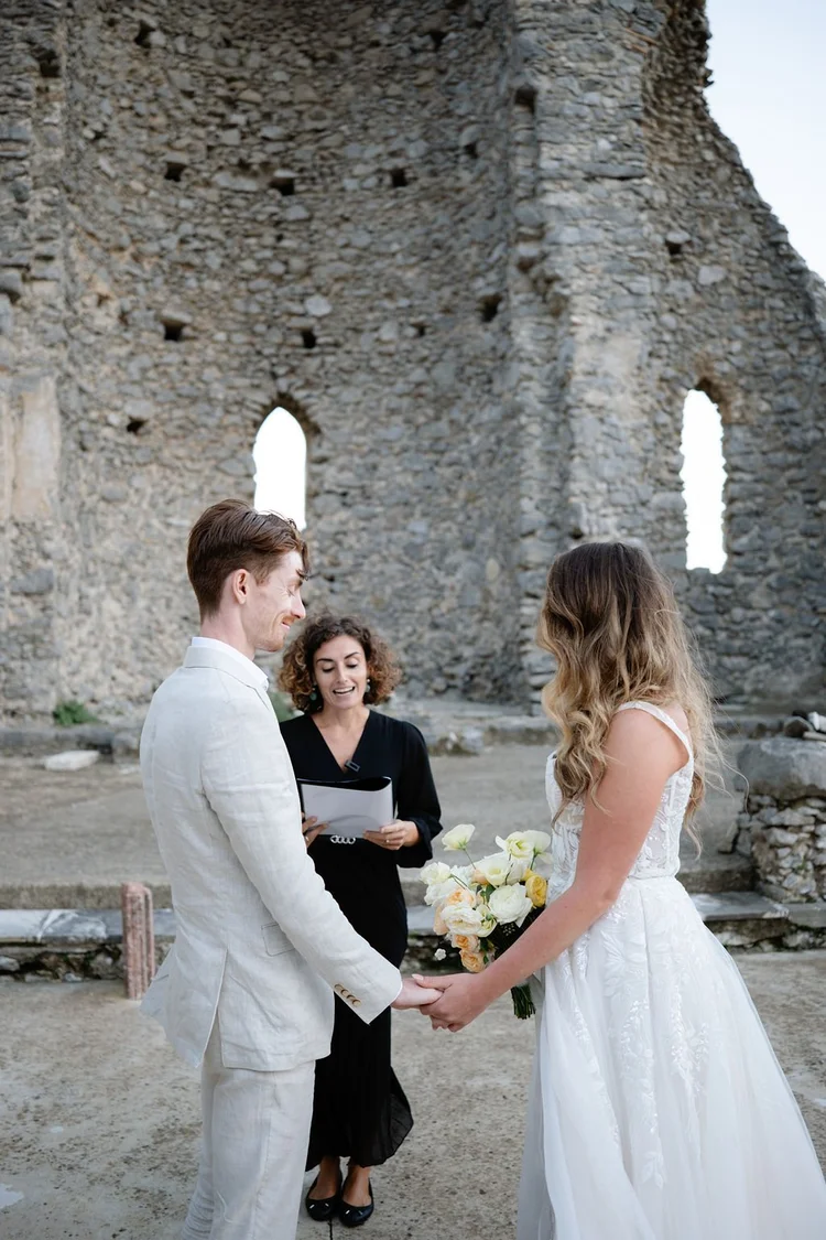 A symbolic ceremony inside the basilica ruins