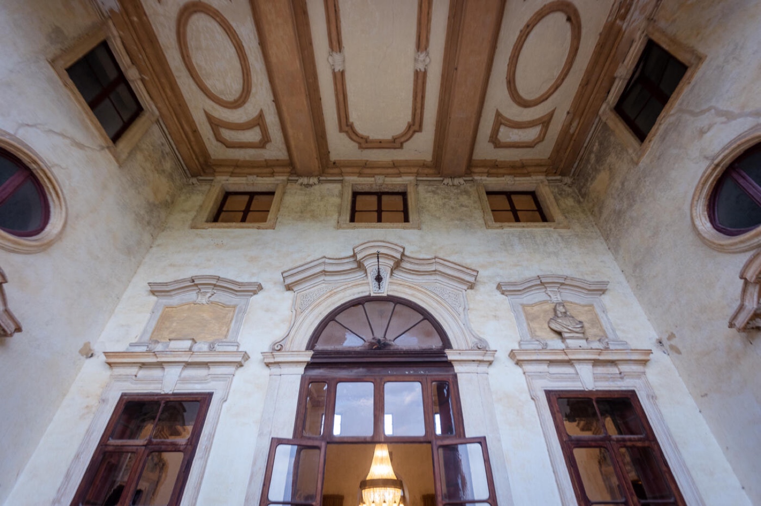 The facade of Villa Fracanzan Piovene seen from the loggia, near Verona