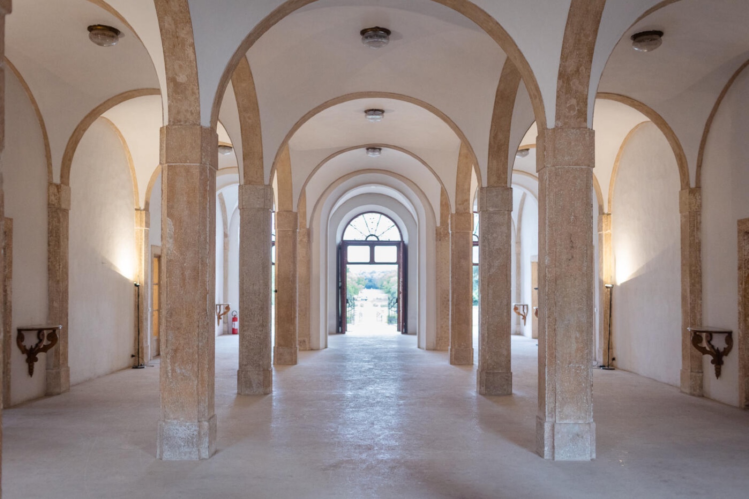 The long vaulted arcade of Villa Fracanzan Piovene near Verona