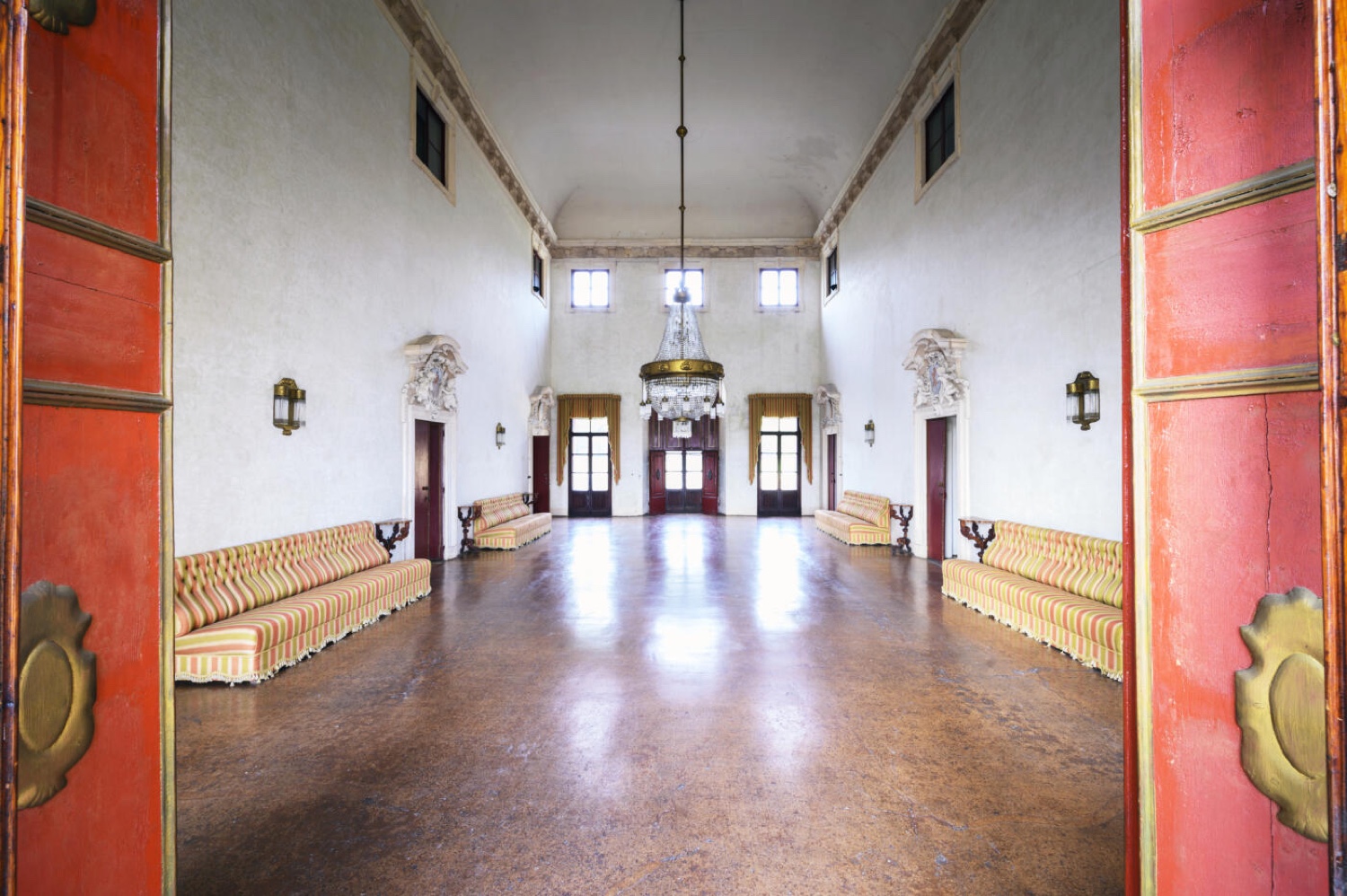 The empty grand hall of Villa Fracanzan Piovene near Verona