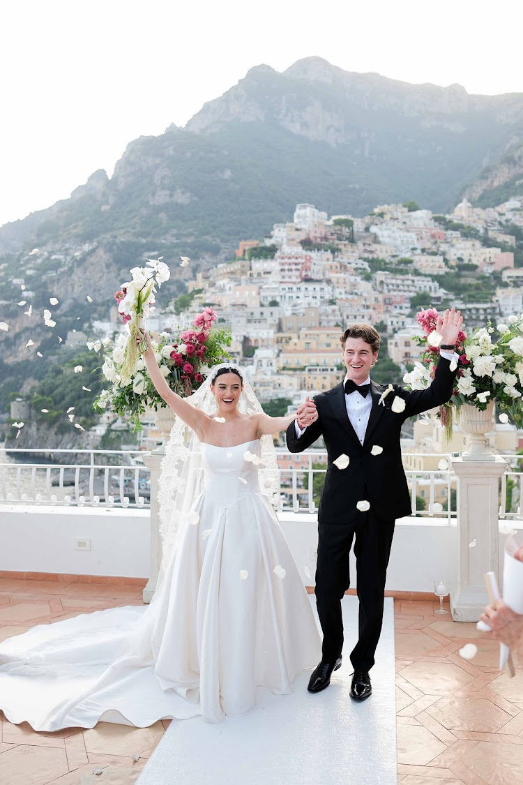 Just married on the Marincanto terrace