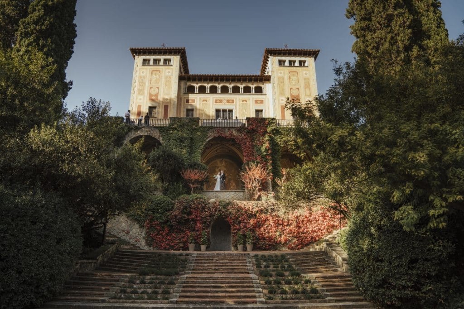 The masia of Bell Reco on the Costa Brava, with its ivy-covered terraces and stairs